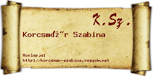 Korcsmár Szabina névjegykártya