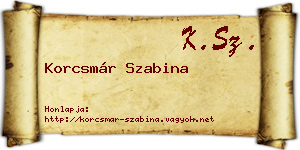 Korcsmár Szabina névjegykártya