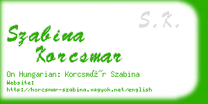 szabina korcsmar business card